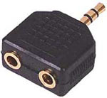 3.5mm Stereo Y-Splitter Male - 2x Female Gold Con... 3.5mm Stereo Y-Splitter Male - 2x Female Gold Con...