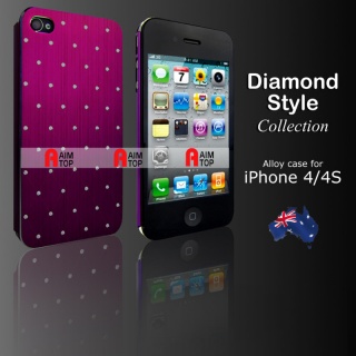 Aluminium Diamond Style Case for iPhone 4 / 4S - Purple