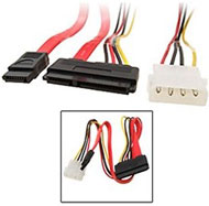 7+15 pins SATA Power + Data  Cable to Molex 4-Pin Power