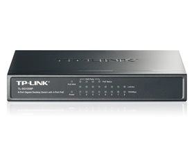TP-LINK SG1008P 8-port Gigabit PoE Switch, 8 10/100.1000M RJ45 ports including 4 PoE ports, steel case