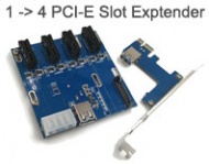 PCI Express Slot Extender 1 to 4 Riser Card, Extra... PCI Express Slot Extender 1 to 4 Riser Card, Extra...