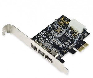 3 Port Firewire IEEE 1394a PCI-E 1x Card 1394B & 1394A PCIe 1.1 X1 Card TI XIO2213B Chipset