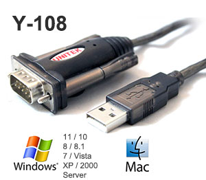 Converter: Unitek USB 2.0 to Serial Port Converter / Adapter, [Y-108], for Windows / Mac / Linux, 1.5M