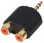 3.5mm Stereo  Plug - RCA 2x Female Gold Connector