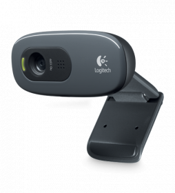 Logitech C270 HD Webcam, 720p, USB Plug & Play, Mic, for Win / Mac