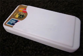 Rubber Cover for iPhone 4 with Card holder - White