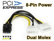 4-pin Molex to PCI-E 8pin Power Cable Adapter for Graphic Video Card