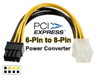 6-Pin PCI Express Female to 8-Pin PCI Express Male Power Cable Adapter