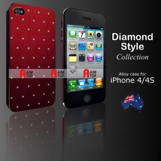 Aluminium Diamond Style Case for iPhone 4 / 4S - Red