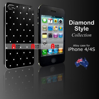 Aluminium Diamond Style Case for iPhone 4 / 4S - Black