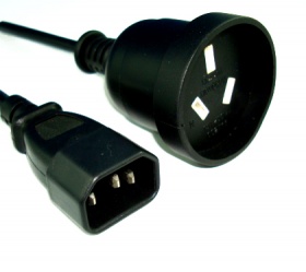 Power Cable: 30CM UPS IEC Male(PC) To AUSTRALIAN 3 PIN POWER SOCKET