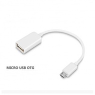 micro USB to USB OTG Cable - White, about 15cm