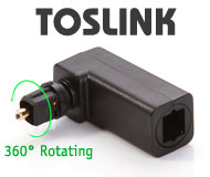 Toslink (SPDIF) Right Angle Adapter, 360&deg; rotated