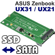 SDSA5JK / XM11 SSD (6+12pin) to SATA Converter for ASUS Zenbook UX31 / UX21 Notebook