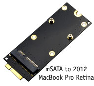 mSATA SSD to MacBook Pro Retina 2012 Adapter / Con...