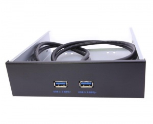 5.25" Dual USB 3.0 Front Panel to 19-Pin Inte...