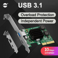 SSU USB 3.1 Type A + Type C Port PCI-E 4x Card, [U3142AC], ASMedia 3142 Chipset