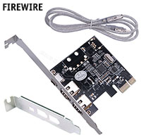 FireWire 400 IEEE 1394a PCI-E 1x Card with Low-Profile, [MCA619], 3 Port, Win & Mac
