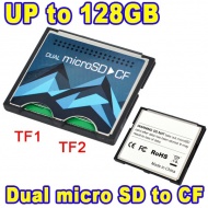 CompactFlash CF Card Adapter Dual Slot for micro SD / TF Memory Card, Type I
