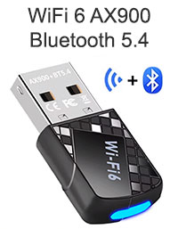 WiFi 6 Dual-Band AX 900M + Bluetooth 5.4 2in1 USB Dongle for Windows