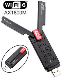 WiFi 6 AX Dual Band 1800Mbps USB 3.0 Dongle, [WD-AX1800M], WPA3, for Win & Linux