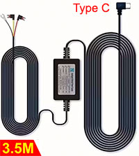 Car Dash Cam HardWire kit 12V / 24V to 5V USB Type-C Power Output Fuse-Box, [WX-006C]