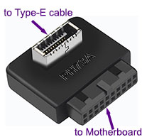 Motherboard 19/20pin USB 3 Port to Type-E Converte...