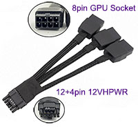8pin PCI-e *3 to 16pin 12VHPWR Converter, [8PIN*3-...